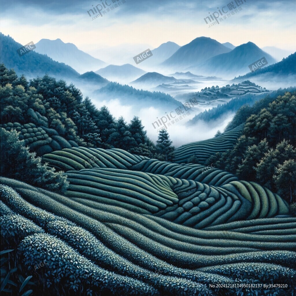 茶园风景装饰画