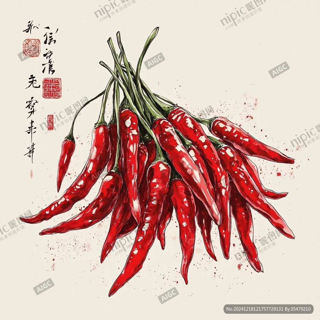 小米椒手绘素材