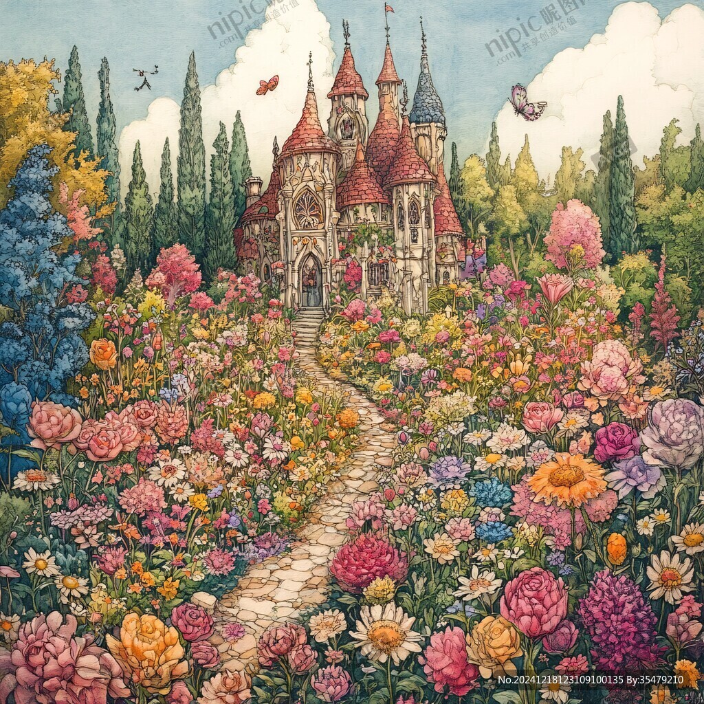 梦幻城堡插画