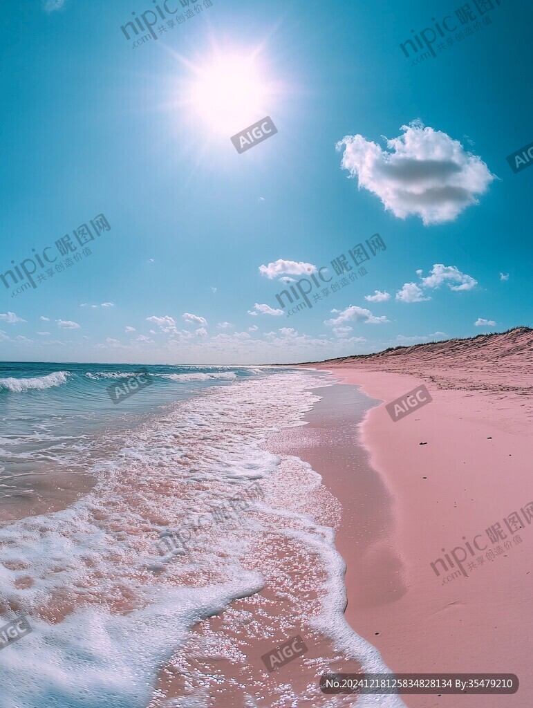 粉红色海滩