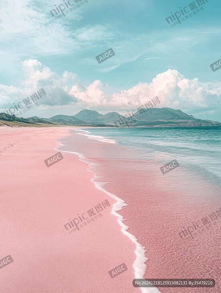 粉红色海滩