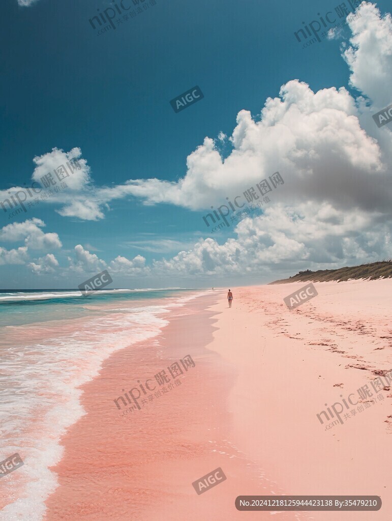 粉红色海滩
