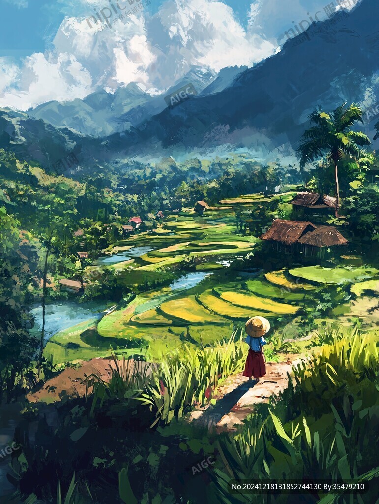 乡村场景插画