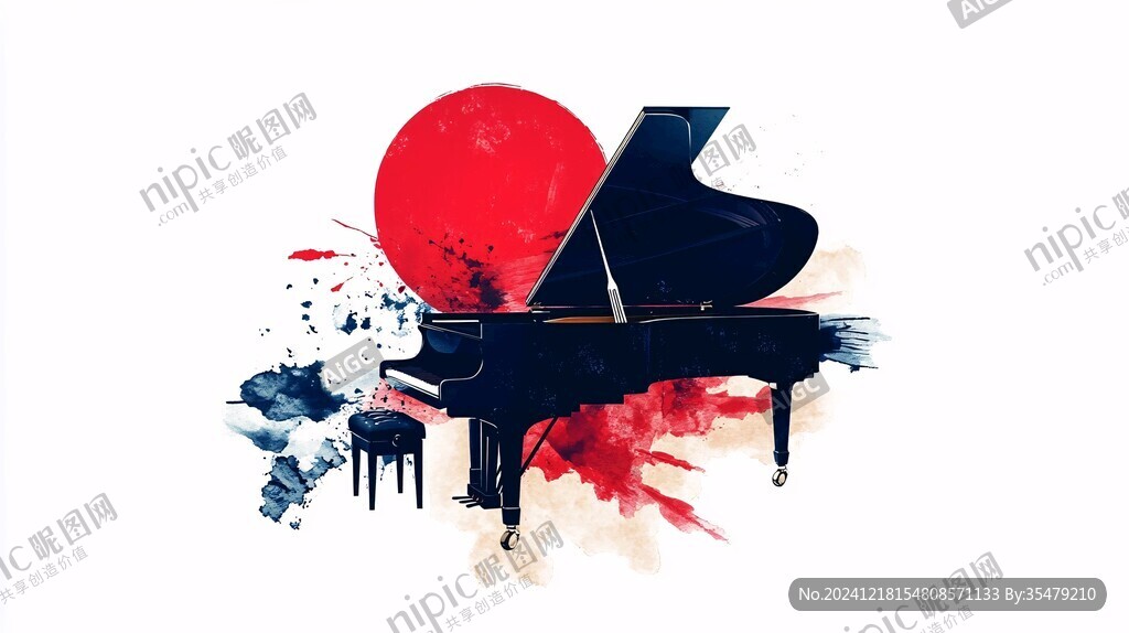 钢琴插画