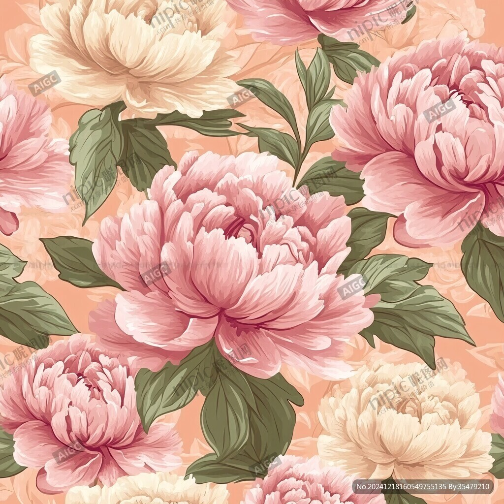 花纹牡丹花