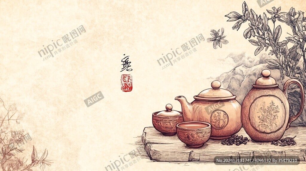 茶文化手绘