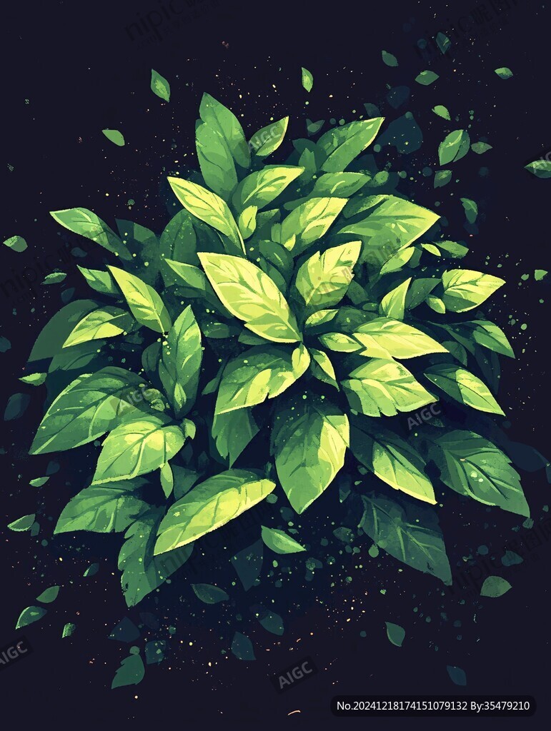绿色叶片插画
