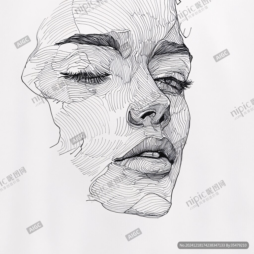 扭曲人像插画