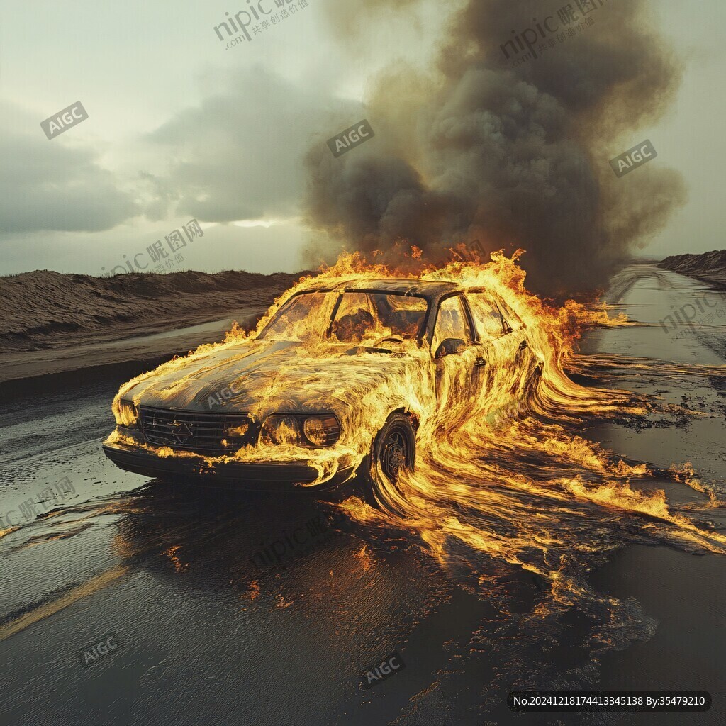燃烧的汽车