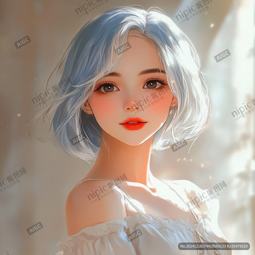 AI创作图厚涂头像 厚涂少女 板绘少女 板绘少女插画 人物插画短发女生 写实人物插画 cg头像 半身头像板绘 鼠绘少女 头像约稿 插画少女头像 ...