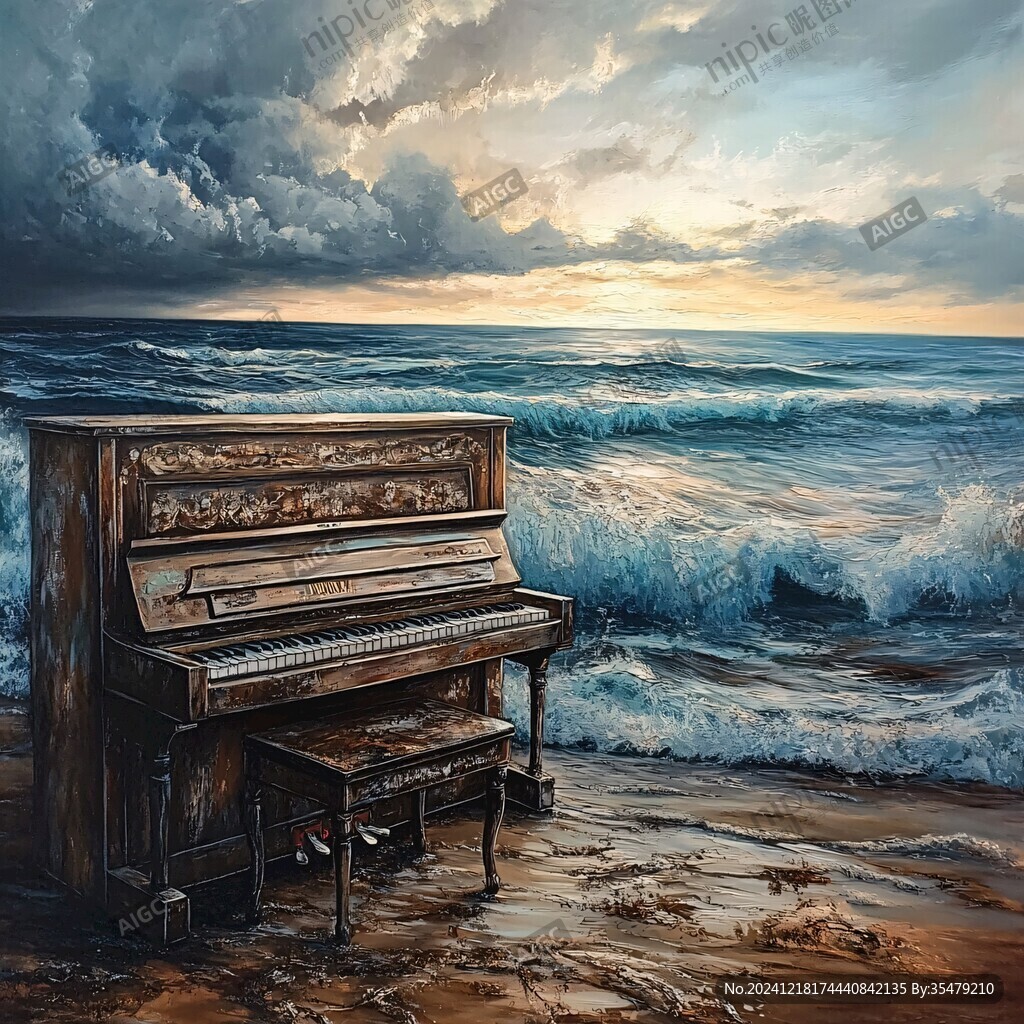 欧美手绘海景油画