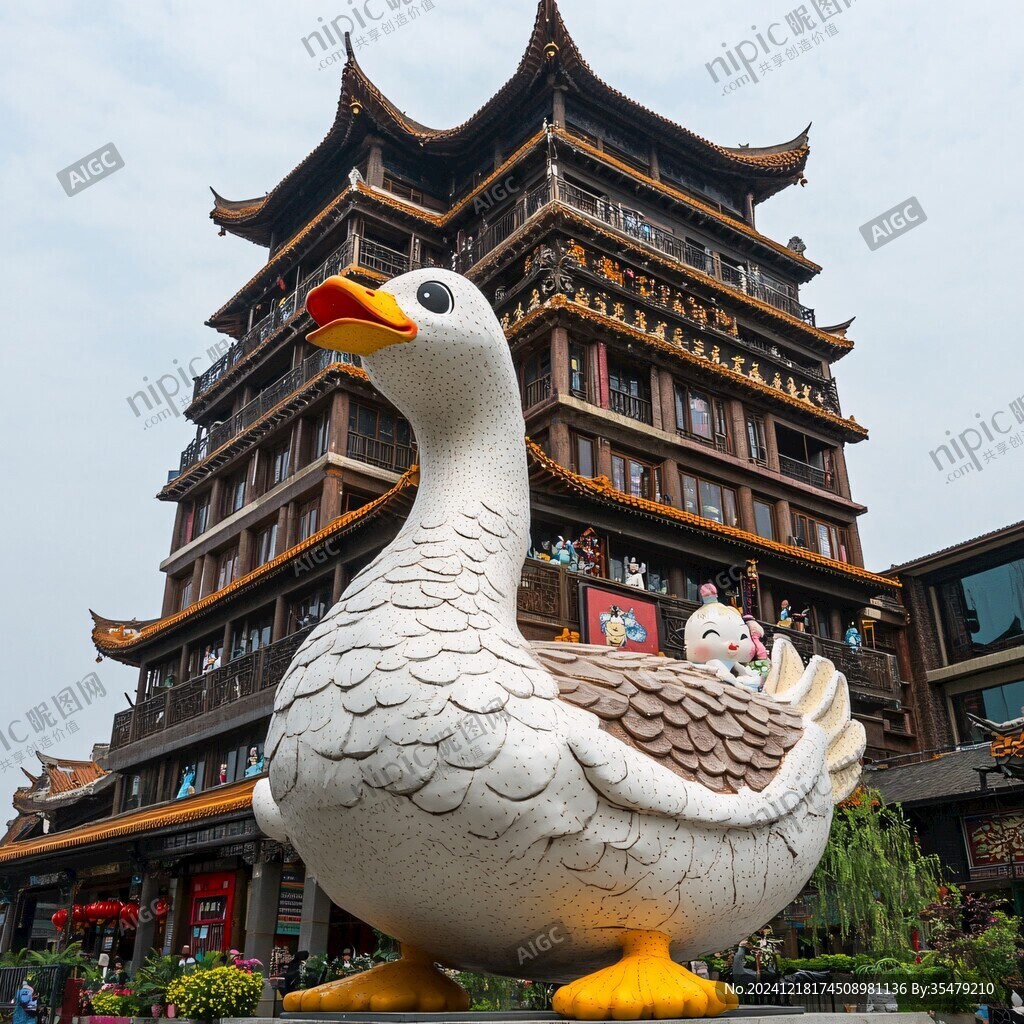 鸡鸭雕塑