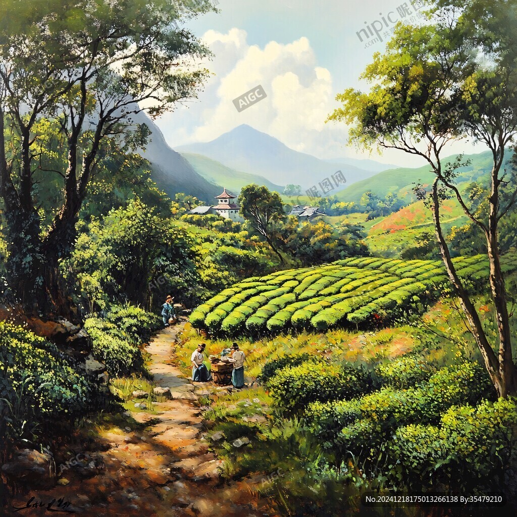 茶山油画