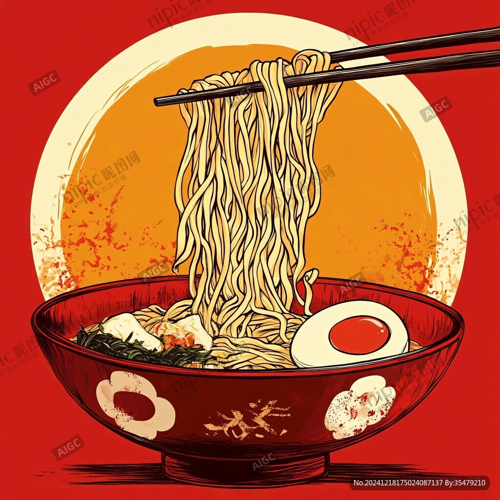 荞麦面插画