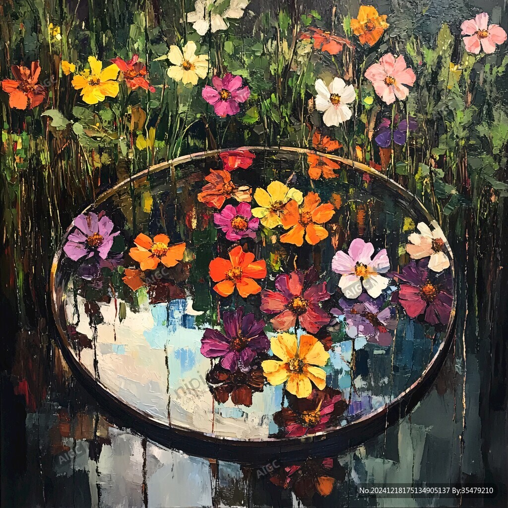 丙烯画花卉