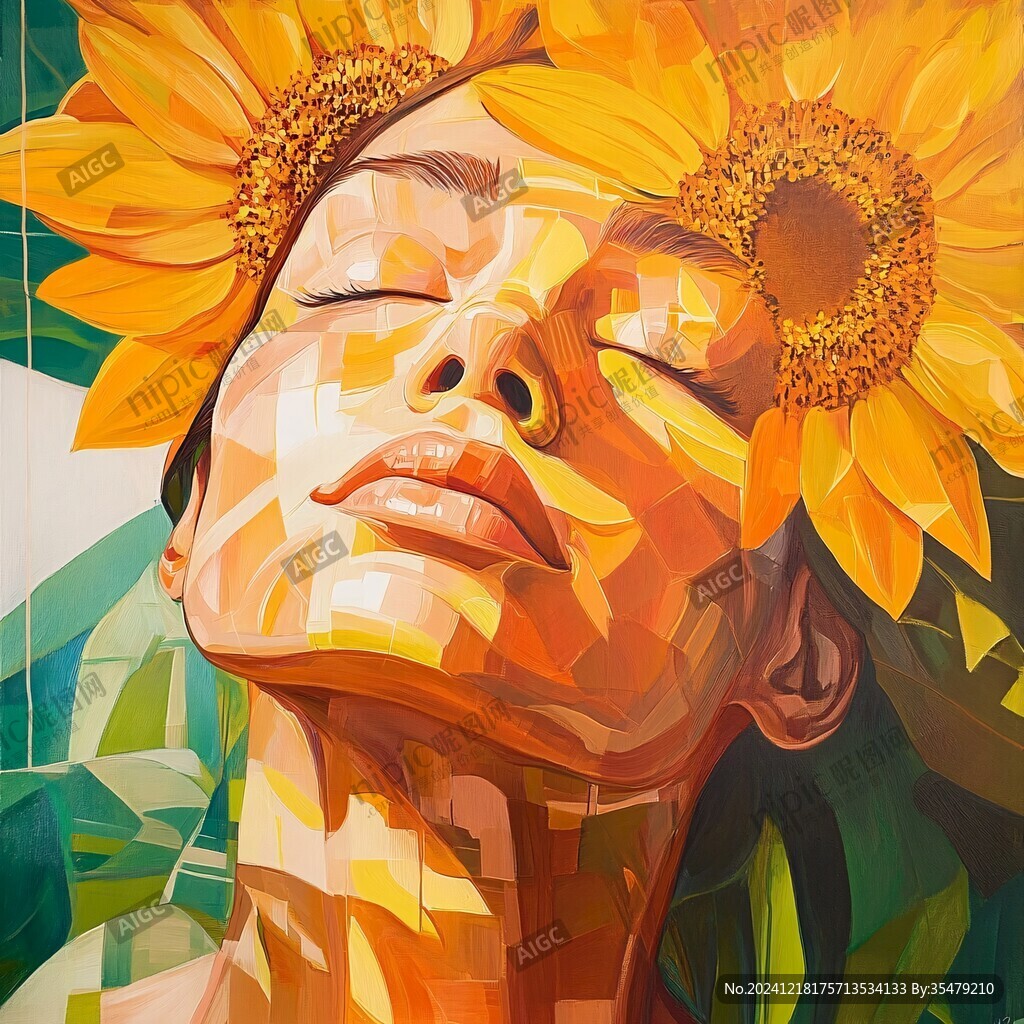 彩色玻璃马赛克肖像