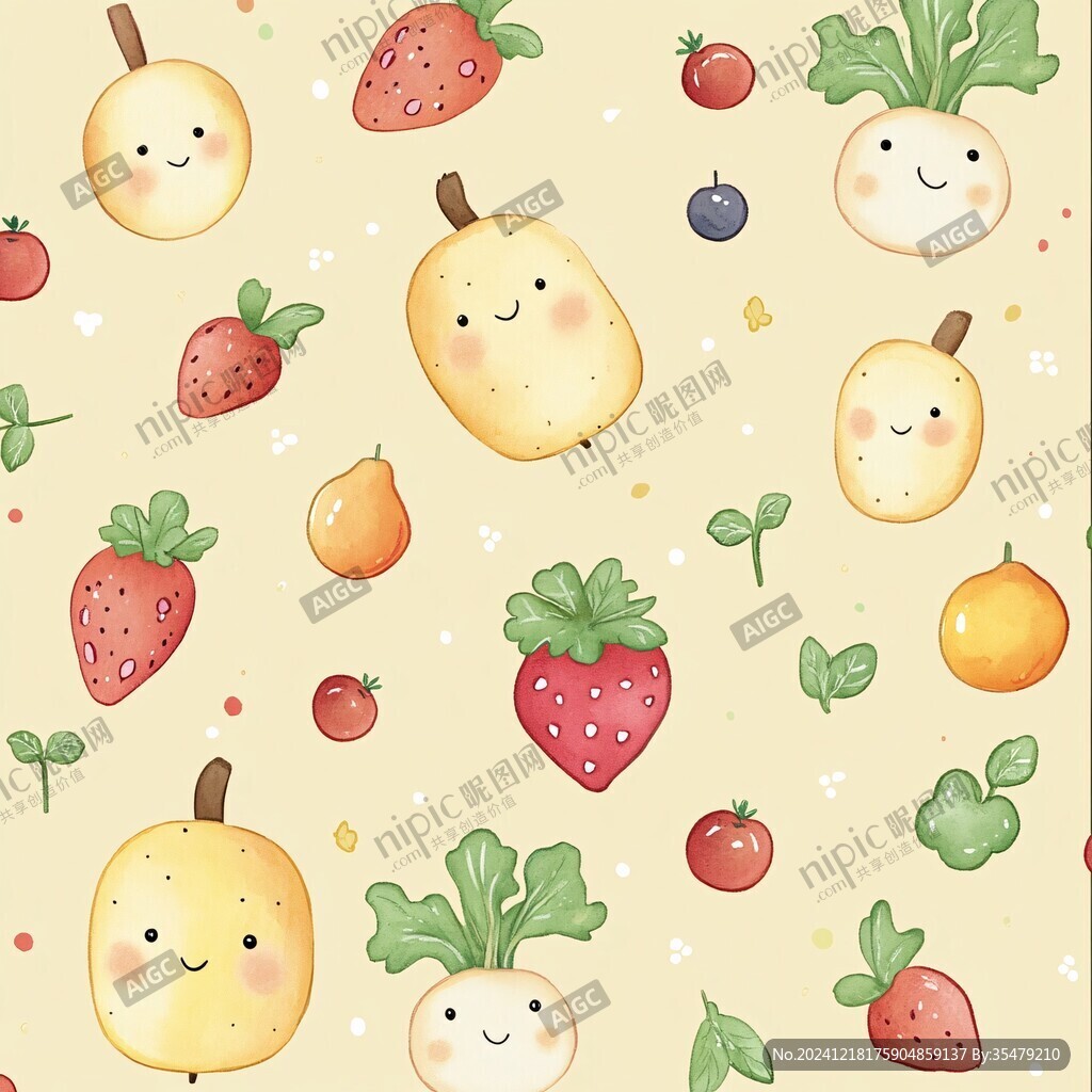 水果卡通底纹