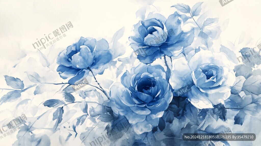背景蓝玫瑰图片素材