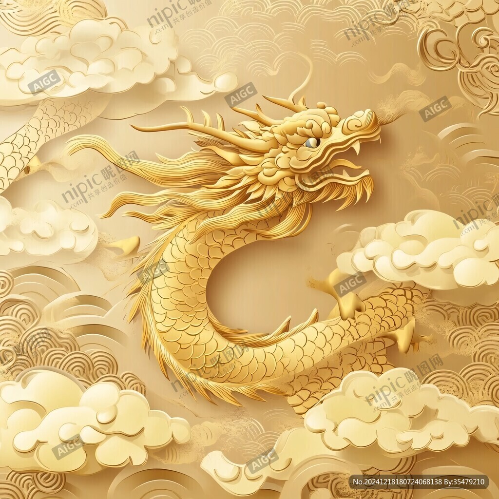 金色龙纹金龙苍龙青龙