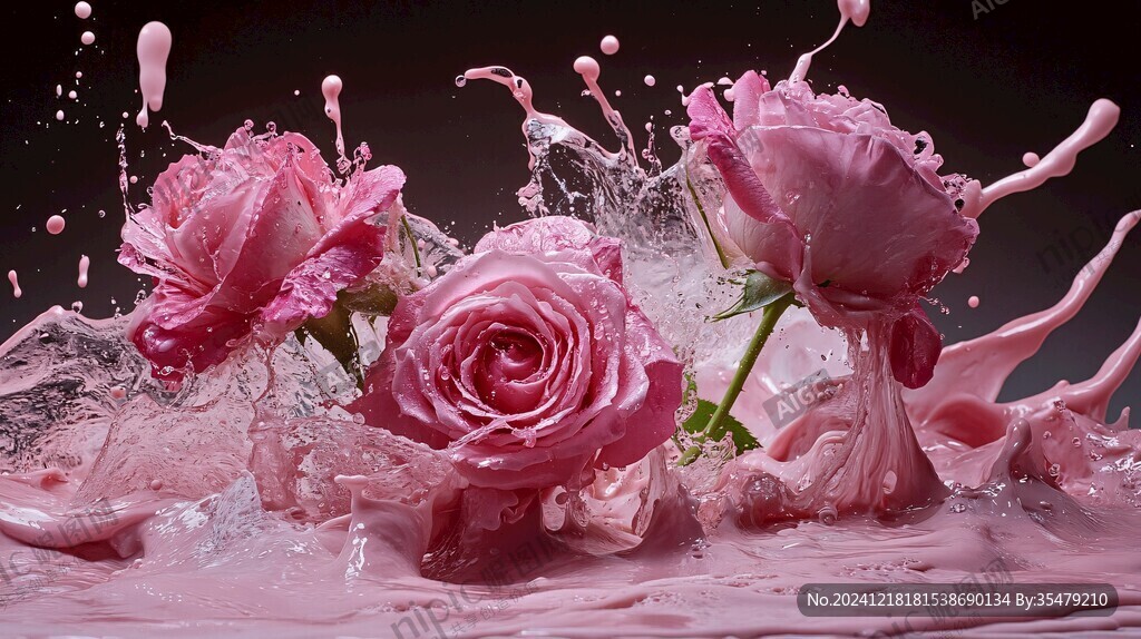 水珠玫瑰花
