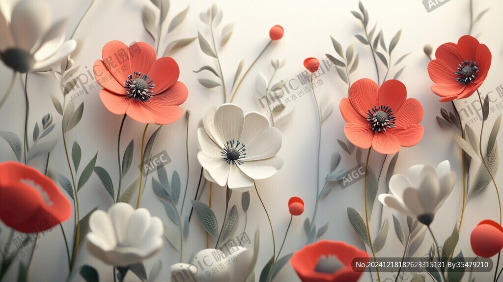 3d立体简约花