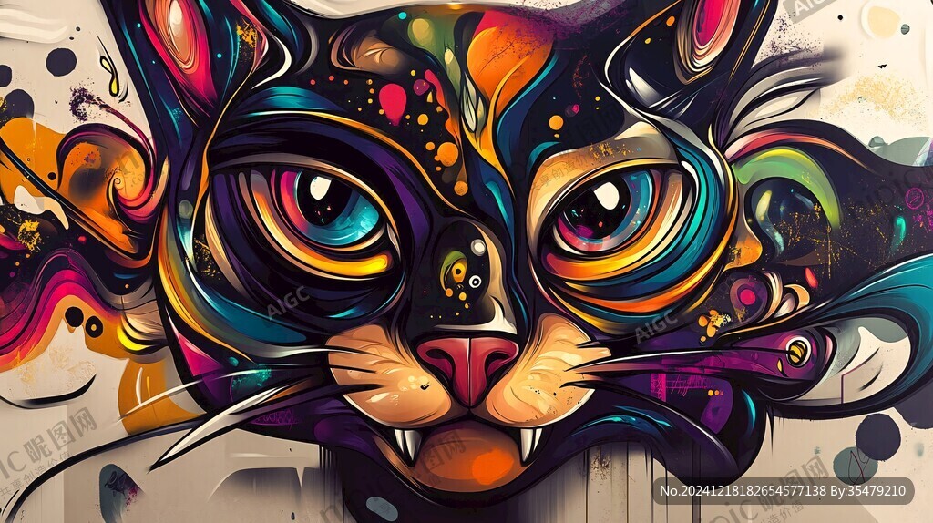 涂鸦猫猫墙纸