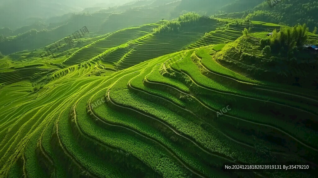 绿油油的梯田