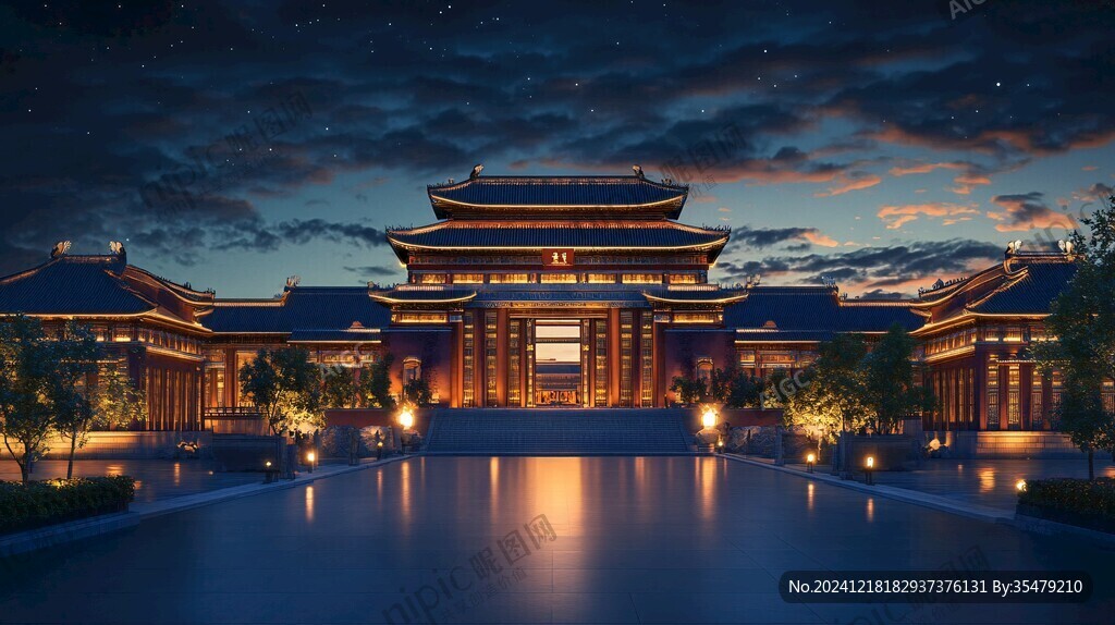古建夜景效果