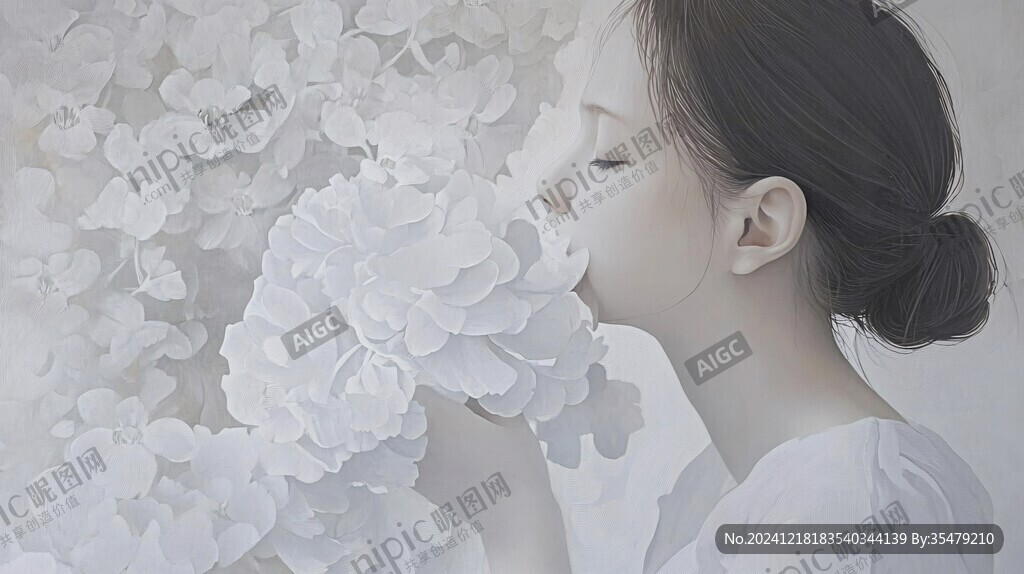 唯美少女与花系列
