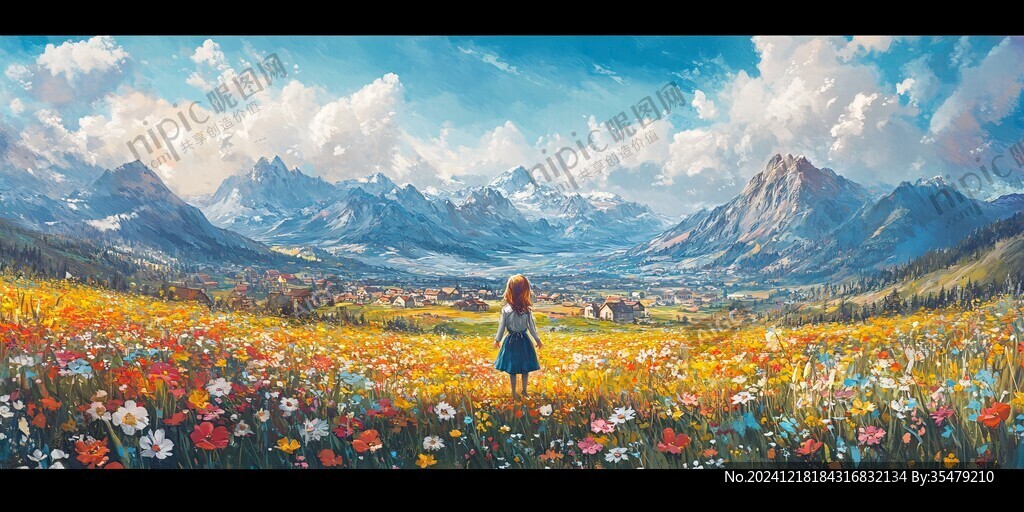 唯美花田场景