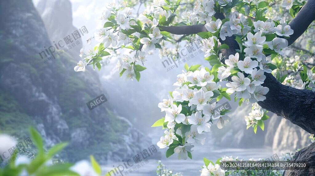 唯美梨花盛开