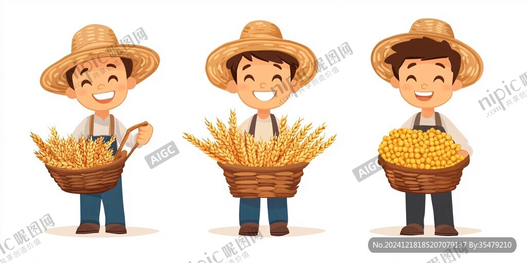 卡通农民小哥