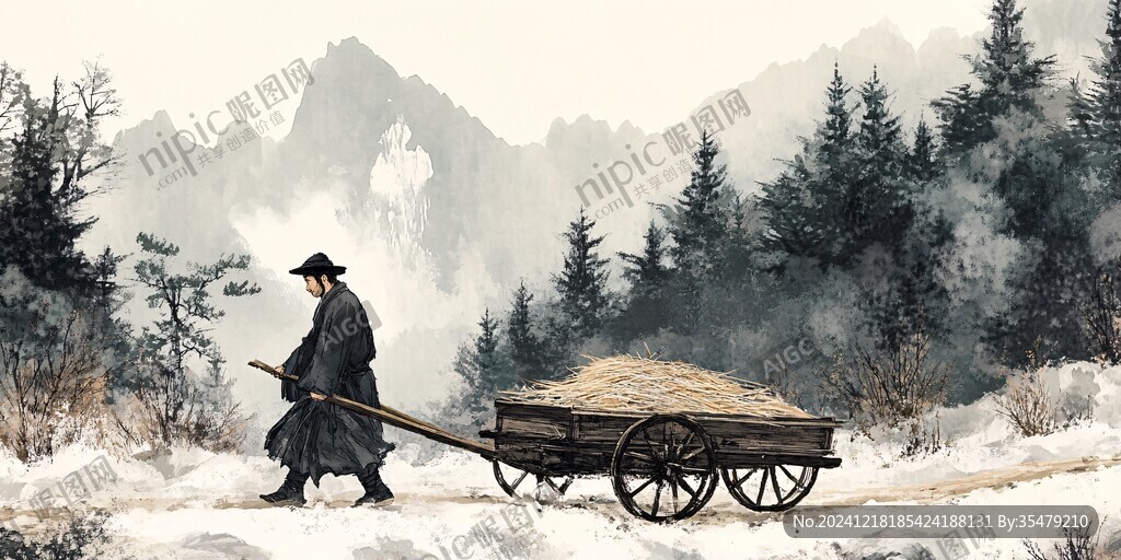 挑夫插画