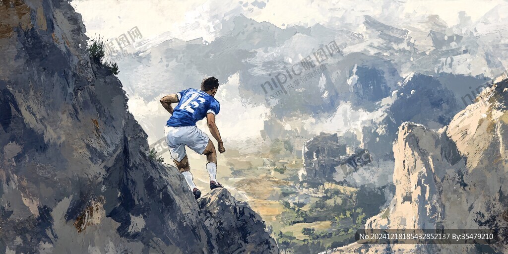 爬山插画