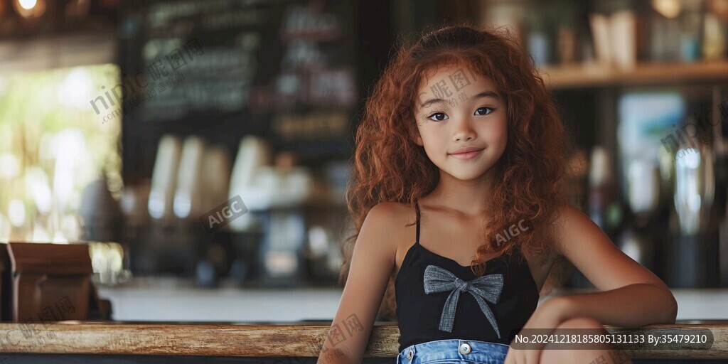 怡然自得的小女孩壁纸