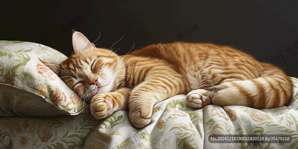 手绘猫咪睡觉