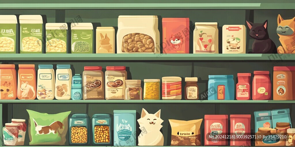 猫食品包装插画