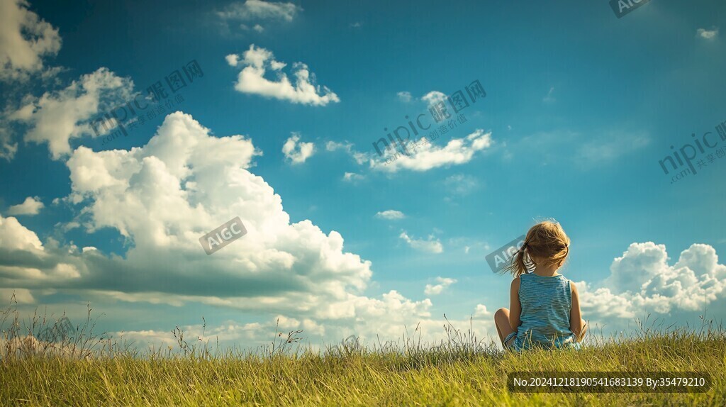 怡然自得的小女孩壁纸