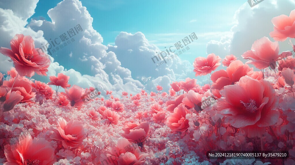 唯美梦幻花田场景