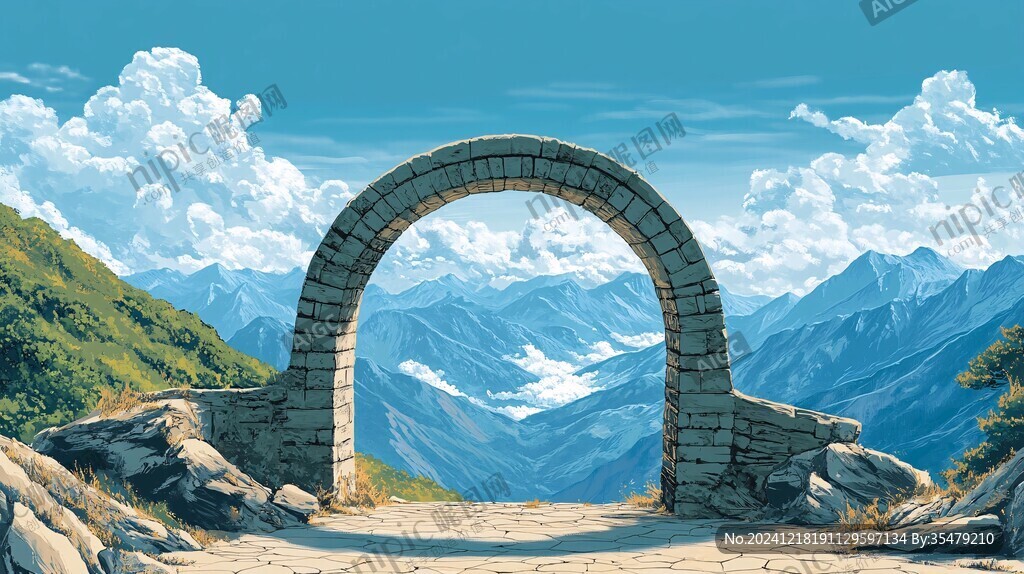 拱门插画