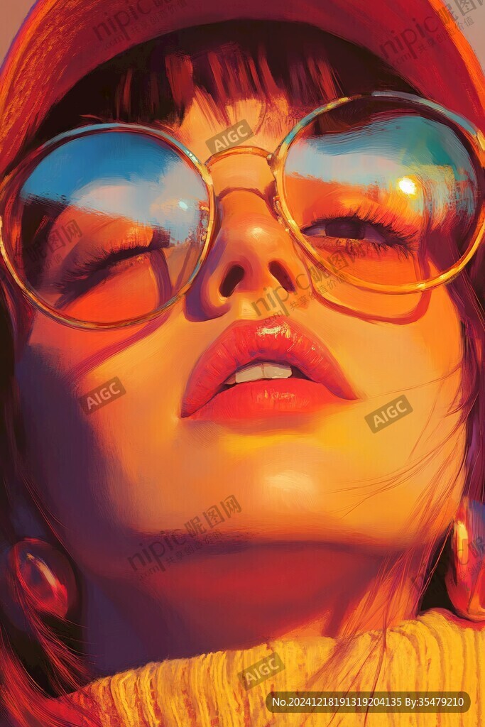 墨镜人物插画