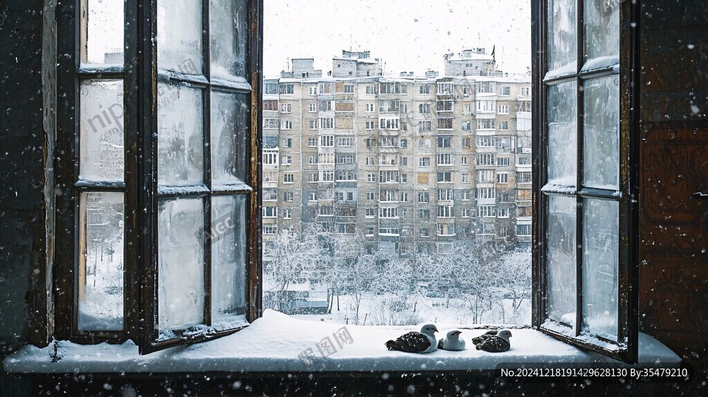 窗台落雪