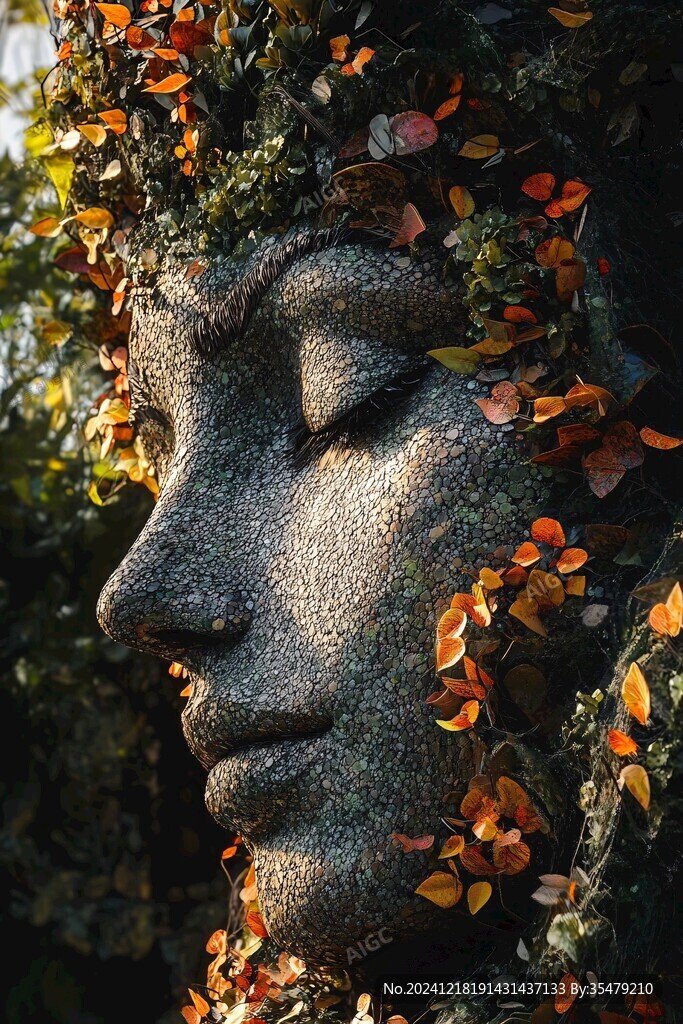 女人植物雕塑