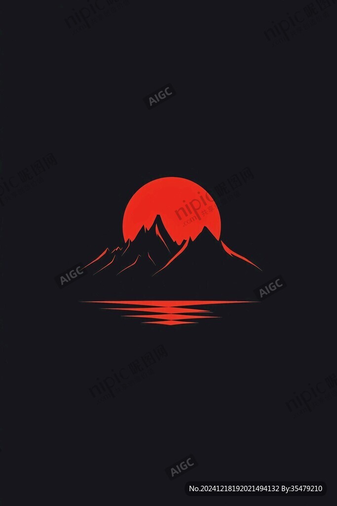 山脉插画logo