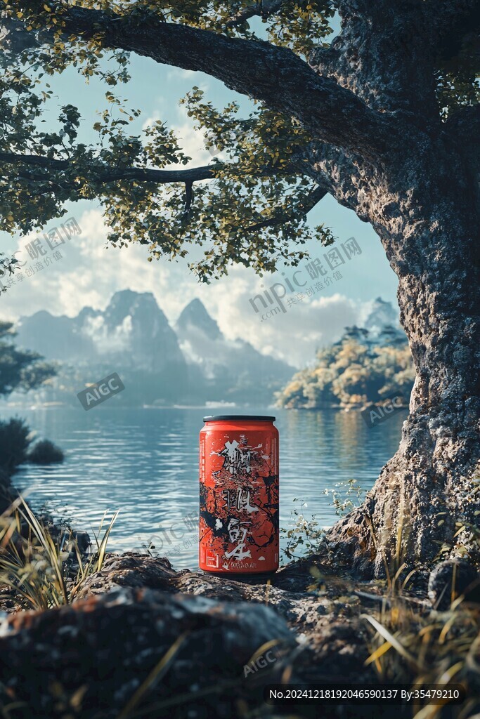 新中式包装风景插画