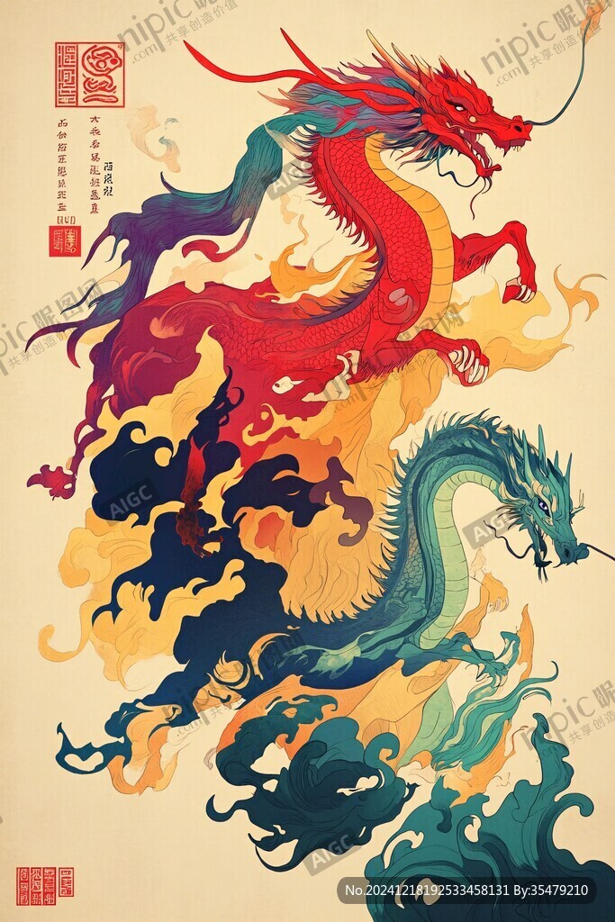 龙年插画系列组合