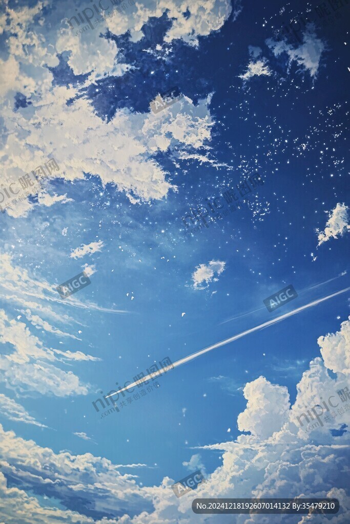 浪漫动漫洁白云朵