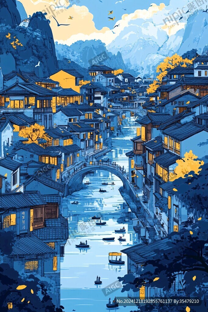 插画江南
