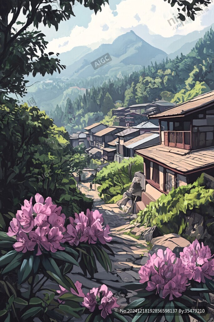 侗寨插画
