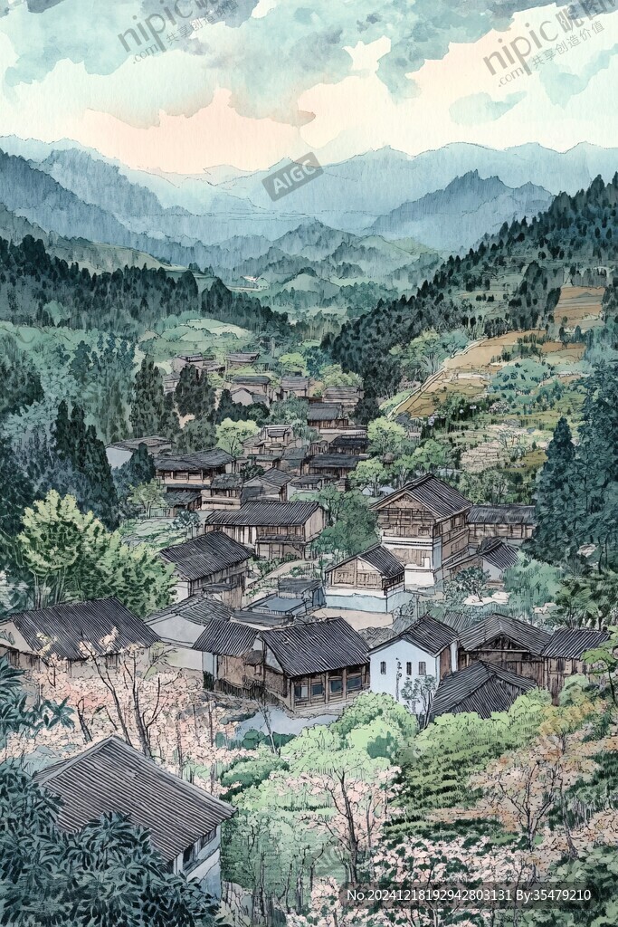 青城山插画